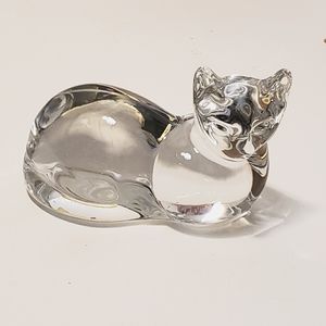 Vintage Clear Crystal Cat Figurine BLEIKRISTALL